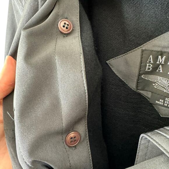 American Bazaar Vintage Gray Long Removable Lining Button Front Coat Size 10 - Picture 8 of 11